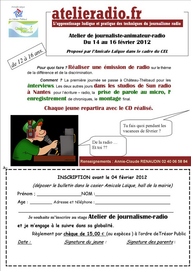 2012 Atelier journalisme radio, janv. 2012 2012 Atelier journalisme radio